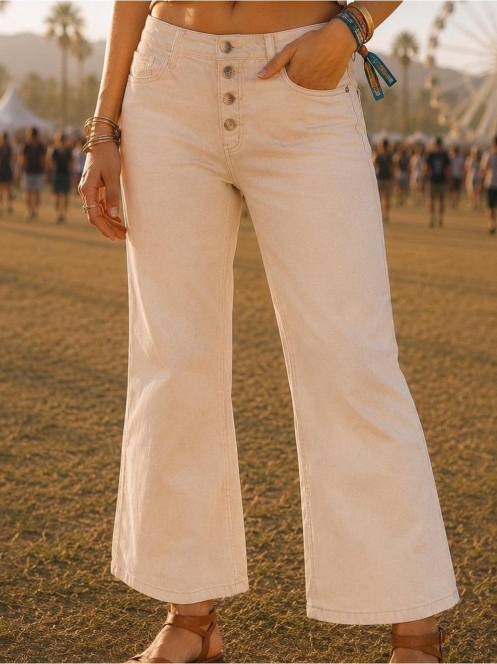 Scotch & Soda Amsterdam The Wave Cropped Wide Leg Button Fly Jeans 12/31 - Picture 2 of 11